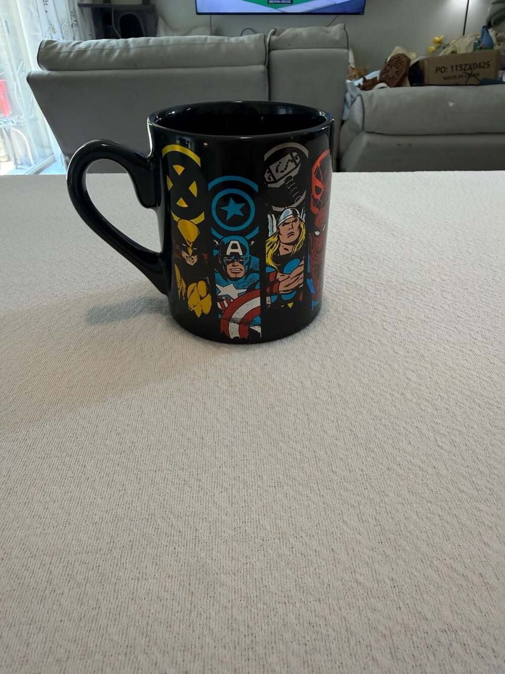 Marvel Comics Superheroes 14oz Black Ceramic Coffee Mug